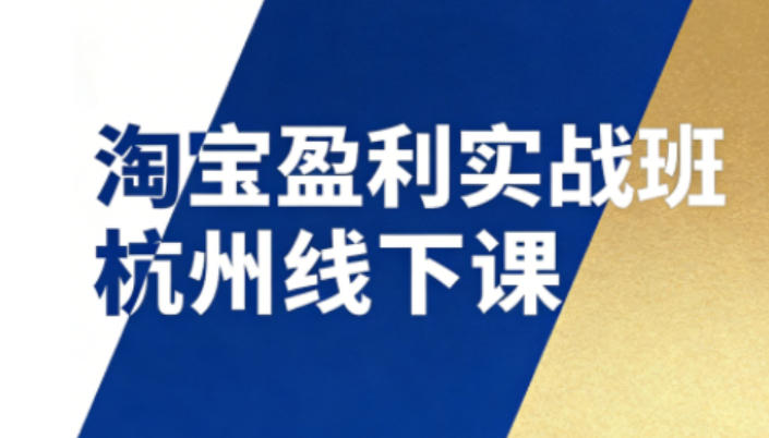 淘宝盈利实战班杭州线下课12月26-28日(音频+字幕)，帮你掌握SOP流程+12门核心技术-极速搞钱云网创
