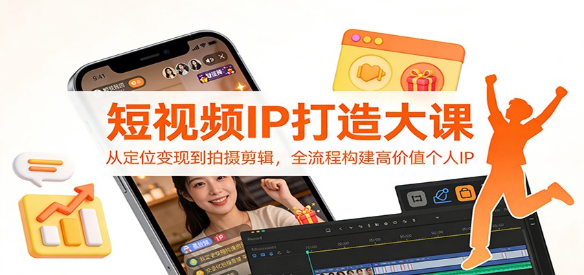 短视频IP打造大课：从定位变现到拍摄剪辑，全流程构建高价值个人IP-极速搞钱云网创