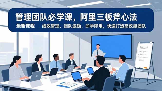 管理团队必学课，阿里三板斧心法、绩效管理、团队激励，即学即用，快速打造高效能团队-极速搞钱云网创