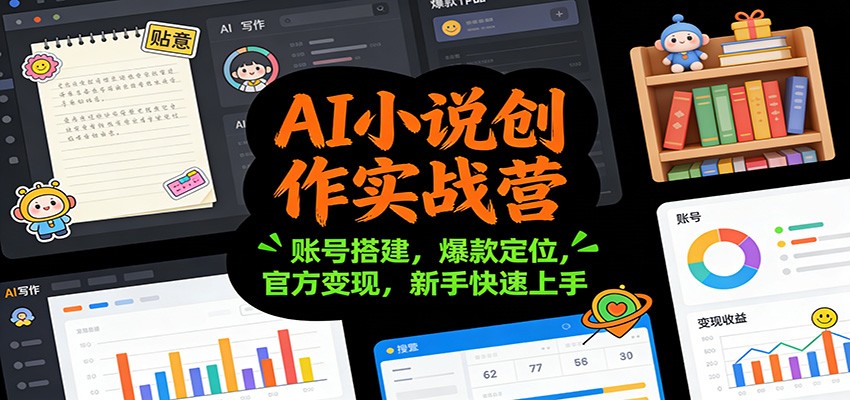 AI小说创作实战营：账号搭建，爆款定位，官方变现，新手快速上手-极速搞钱云网创