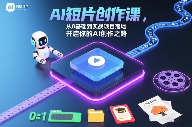 AI短片创作课，从0基础到实战项目落地，开启你的AI创作之路-极速搞钱云网创