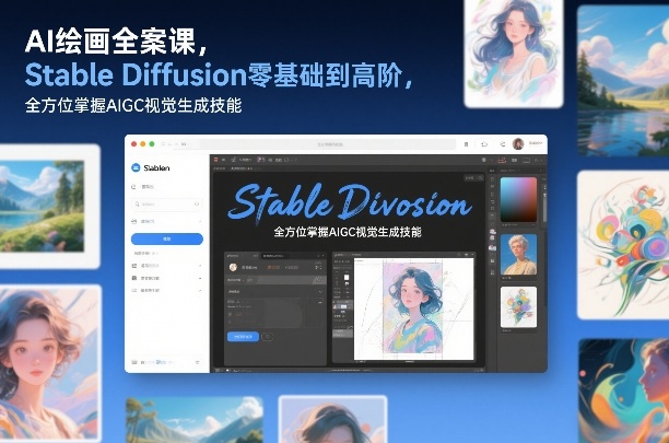 AI绘画全案课，Stable Diffusion零基础到高阶，全方位掌握AIGC视觉生成技能-极速搞钱云网创