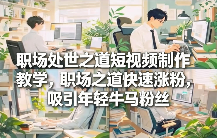 职场处世之道短视频制作教学，职场之道快速涨粉，吸引年轻牛马粉丝-小目标云网创