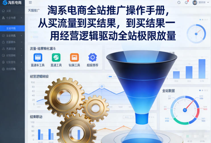 淘系电商全站推广操作手册，从买流量到买结果一用经营逻辑驱动全站极限放量-极速搞钱云网创