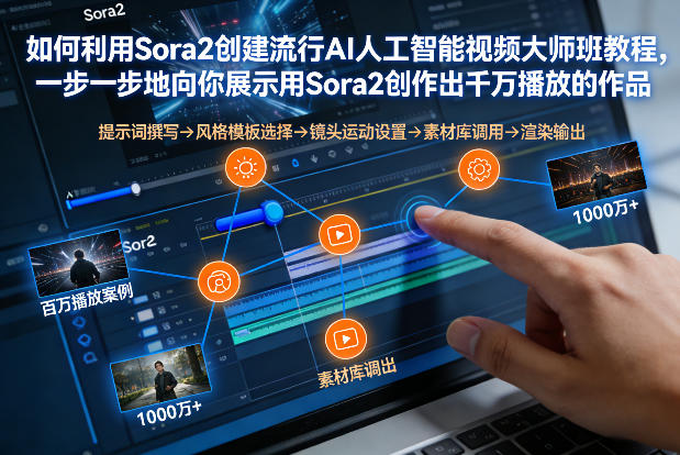 如何利用Sora2创建流行AI人工智能视频大师班，一步一步地向你展示用Sora2创作出千万播放的作品-小目标云网创