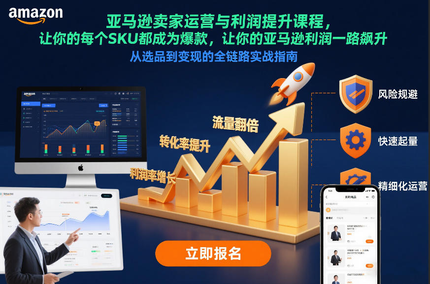 亚马逊卖家运营与利润提升课程，让你的每个SKU都成为爆款，让你的亚马逊利润一路飙升(更新12月)-极速搞钱云网创