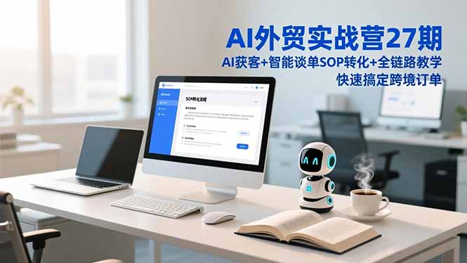 AI外贸实战营27期，AI获客+智能谈单+SOP转化+全链路教学，快速搞定跨境订单-极速搞钱云网创