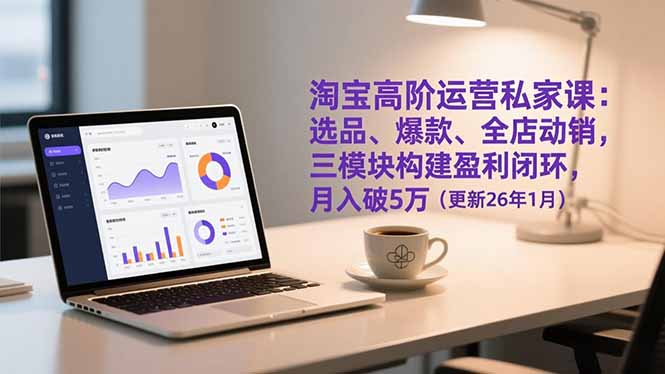 淘宝高阶运营私家课：选品、爆款、全店动销，三模块构建盈利闭环，月入破5万(更新26年1月-极速搞钱云网创