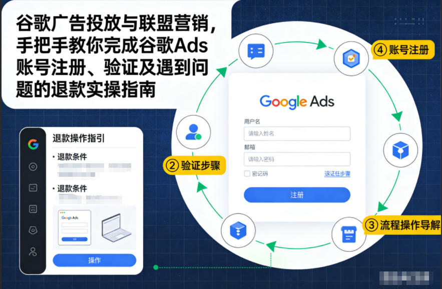 谷歌广告投放与联盟营销，手把手教你完成谷歌Ads账号注册、验证及遇到问题的退款实操指南-极速搞钱云网创