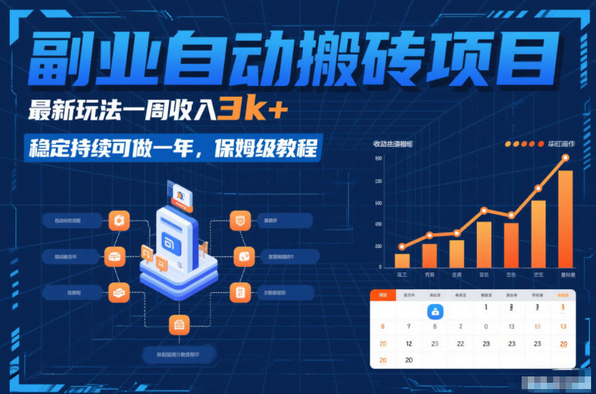 副业自动搬砖项目，最新玩法一周收入3k+，稳定持续可做一年，保姆级教程【揭秘】-极速搞钱云网创