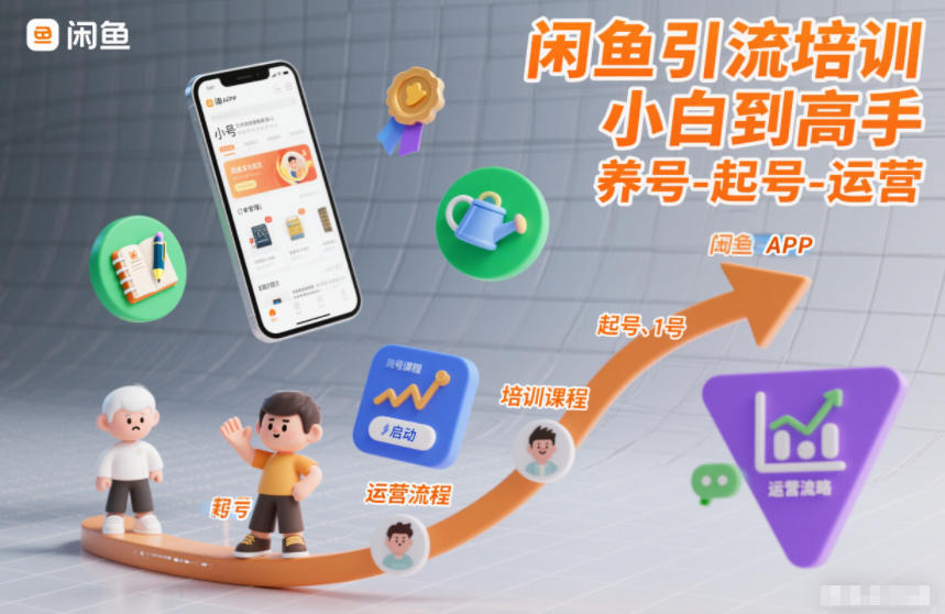 闲鱼引流培训，小白到高手，养号-起号-运营-极速搞钱云网创