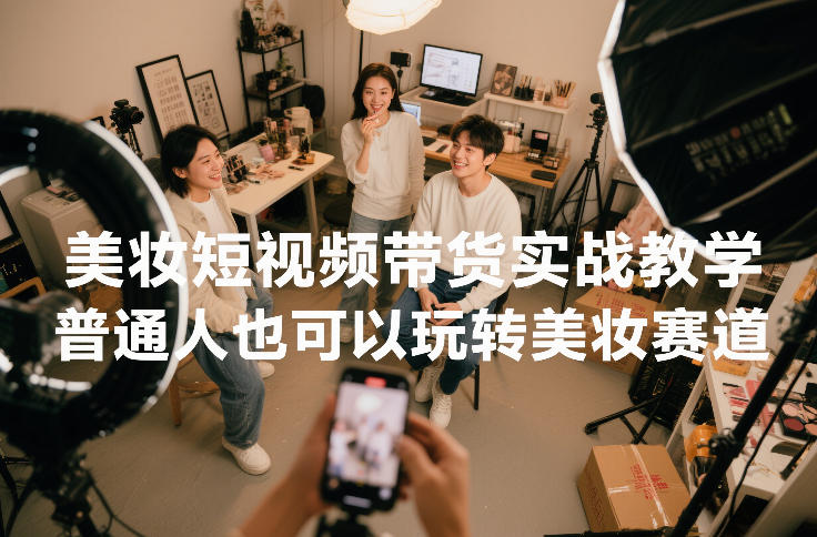 美妆短视频带货实战教学，普通人也可以玩转美妆赛道-极速搞钱云网创