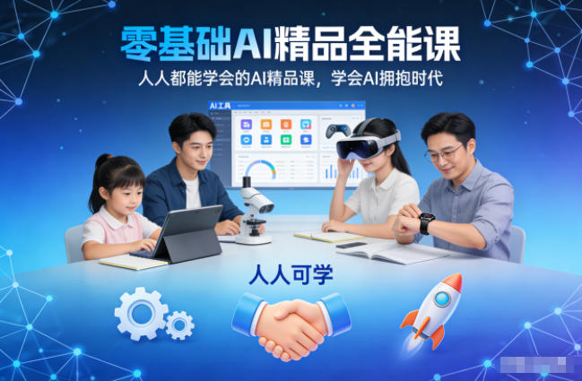 零基础AI精品全能课，人人都能学会的AI精品课，学会AI拥抱时代-极速搞钱云网创