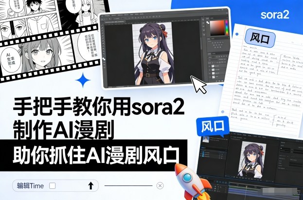 手把手教你用sora2制作AI漫剧，助你抓住AI漫剧风口-极速搞钱云网创