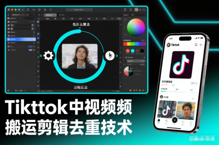 Tiktok中视频纯搬运剪辑去重技术，外来技术，自行测试-极速搞钱云网创