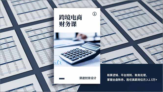 跨境电商财务课，核算逻辑、平台规则、账务处理，掌握全盘账务，胜任高薪岗位月入1.5万+-极速搞钱云网创