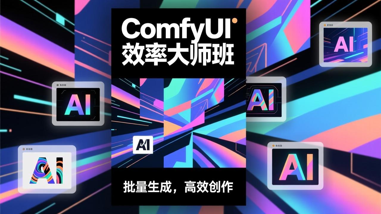 ComfyUI效率大师班：工作流搭建，批量生成，将个人AI出图效率提升5-10倍，月接单收入1-3万-极速搞钱云网创