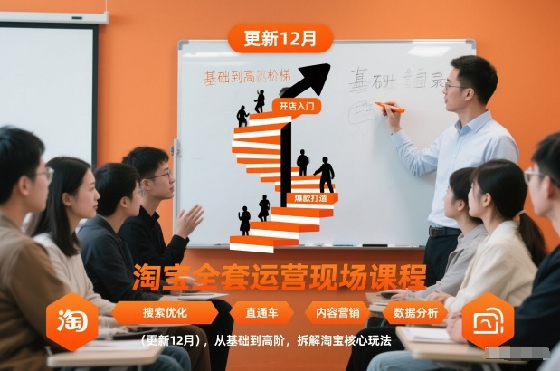 淘宝全套运营现场课程(更新26年1月)，从基础到高阶，拆解淘宝核心玩法-极速搞钱云网创