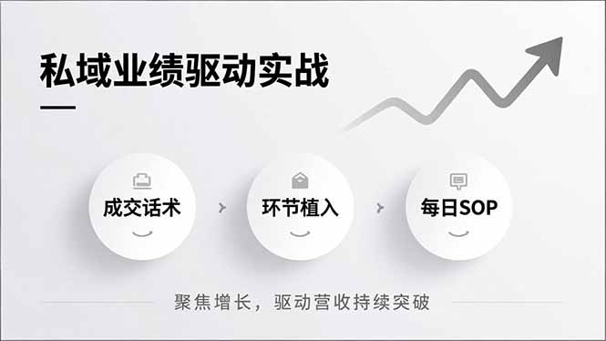 私域业绩驱动实战，成交话术、环节植入、每日SOP，聚焦增长，驱动营收持续突破-极速搞钱云网创