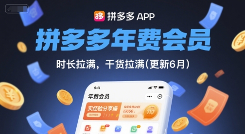 拼多多年费会员，实经验分享操，时长拉满，干货拉满(更新26年1月)-极速搞钱云网创