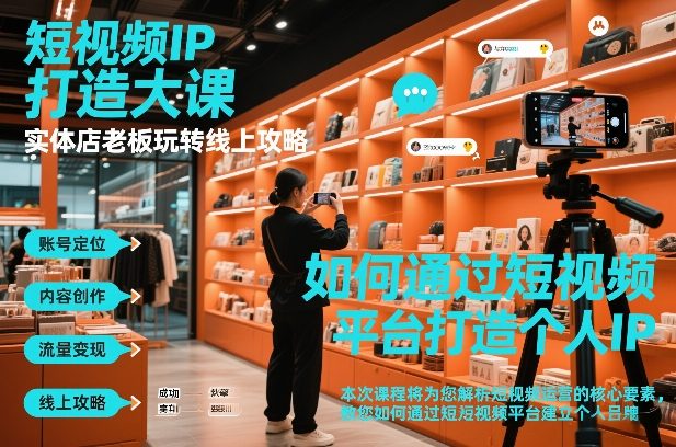 短视频ip打造大课，实体店老板玩转线上攻略-极速搞钱云网创