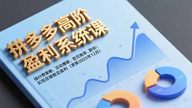 拼多多高阶盈利系统课，强付费策略、活动爆破、首页推荐，实现店铺稳定盈利(更新12月-极速搞钱云网创